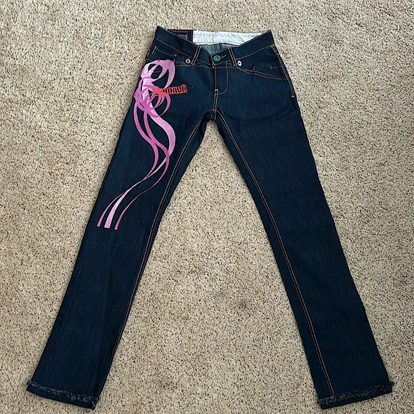 Marithe Francois Girbaud Vtg Dark Blue Stretch Denim Jeans Pants **Size 28**🌸🌸 - Picture 3 of 7